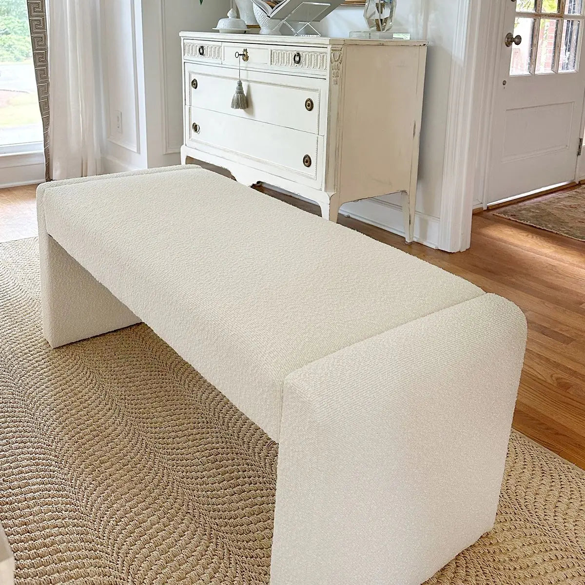 Kaia 47" Sherpa Bench, Entryway Bench The Pop Maison