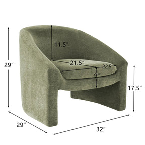 Kiki 32" Width Chenille Armrest Accent Chair