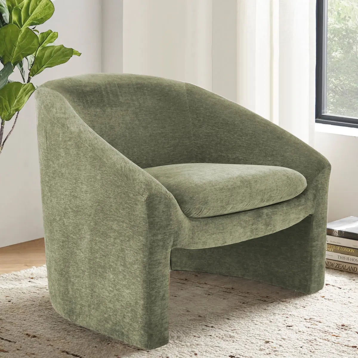 Kiki 32" Width Chenille Armrest Accent Chair