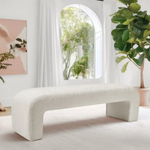 Lily 60" Boucle Waterfall Bench The Pop Maison