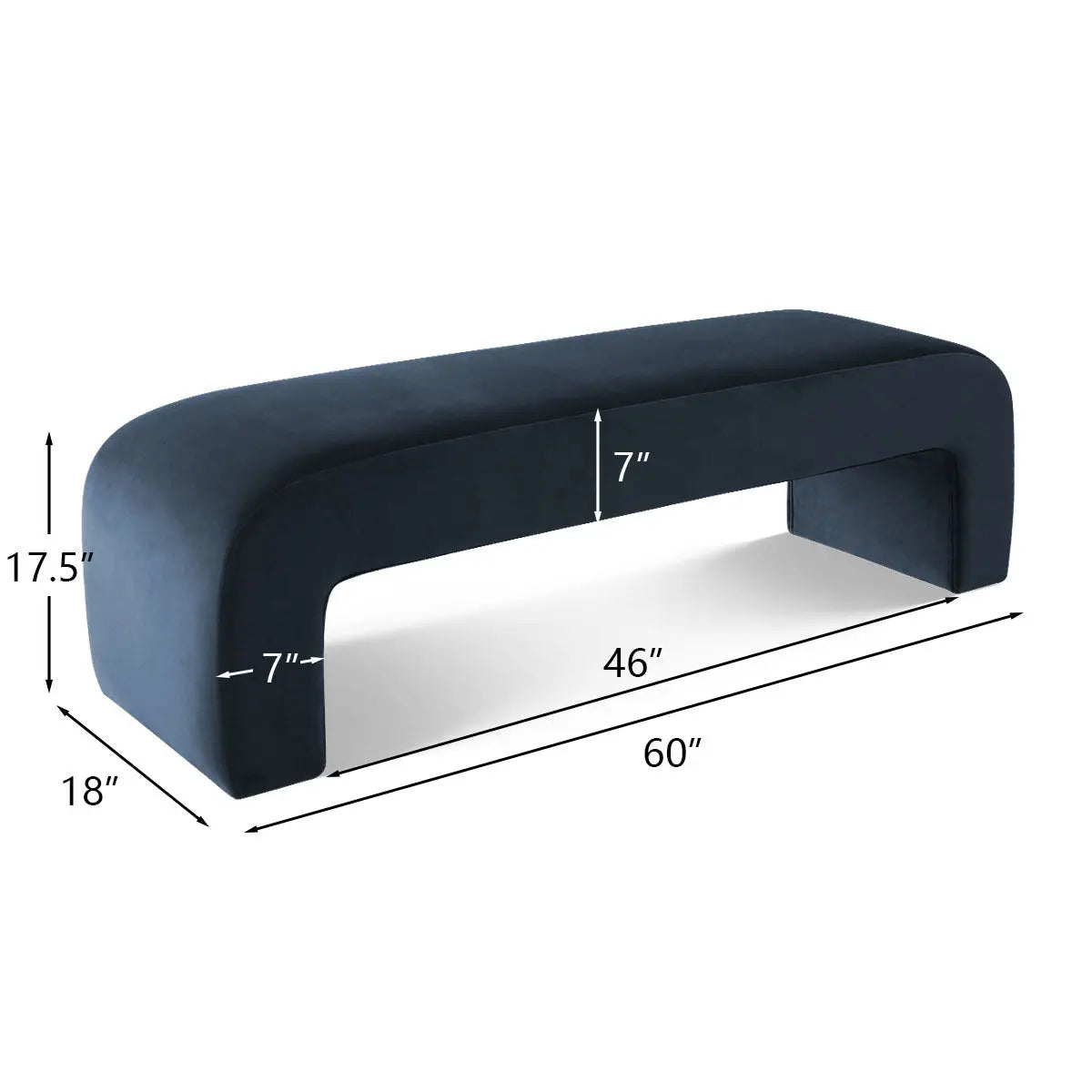 60" Luxurious Velvet Upholstered Waterfall Bench - Sleek Entryway/Foyer Seating-Modern Contemporary Style The Pop Maison