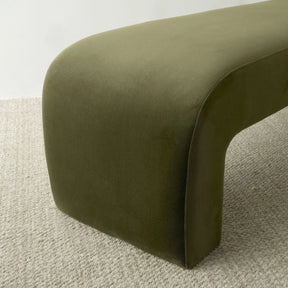 60" Luxurious Velvet Upholstered Waterfall Bench - Sleek Entryway/Foyer Seating-Modern Contemporary Style The Pop Maison