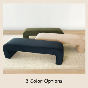 60" Luxurious Velvet Upholstered Waterfall Bench - Sleek Entryway/Foyer Seating-Modern Contemporary Style The Pop Maison