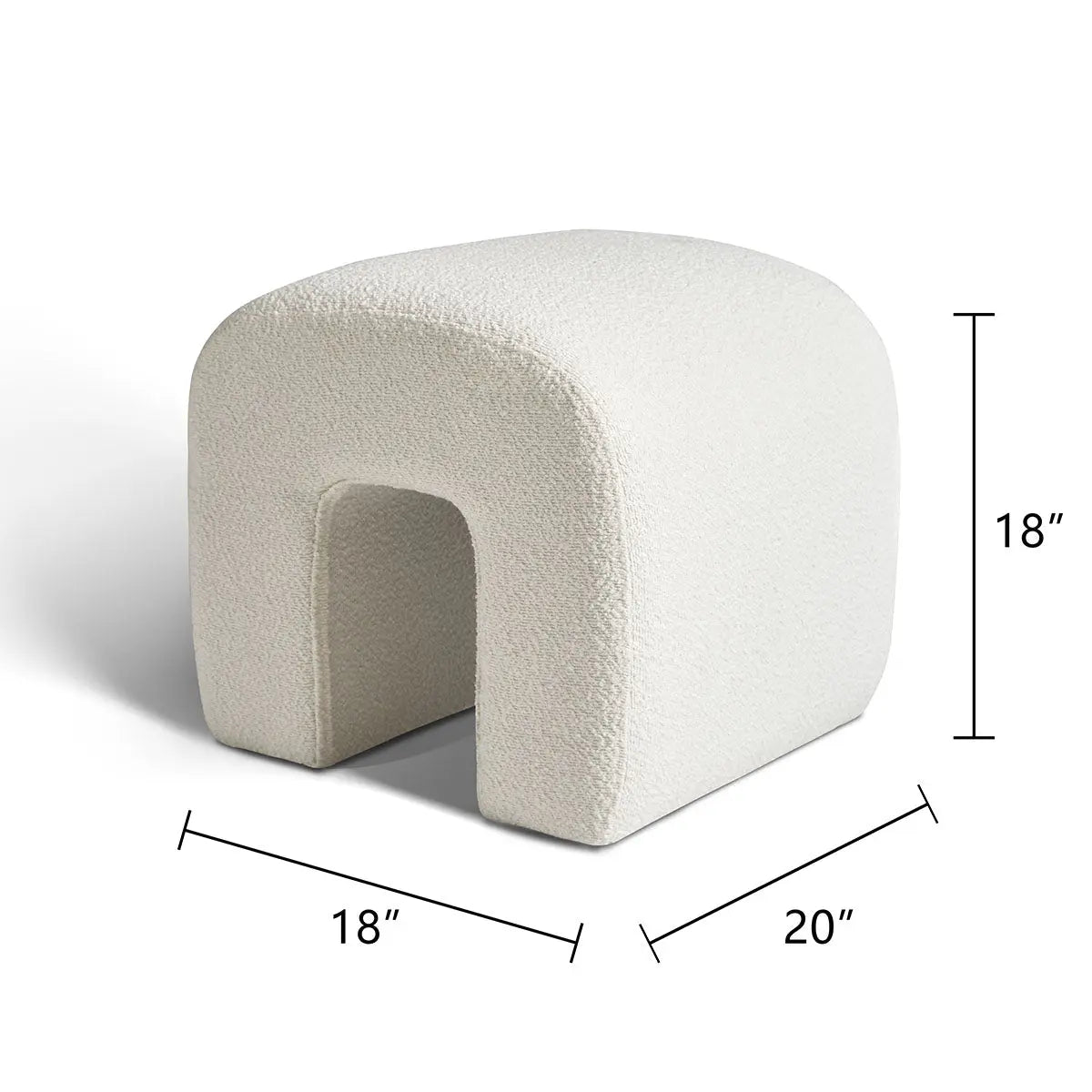 Lily Bouclé Waterfall Ottoman The Pop Maison