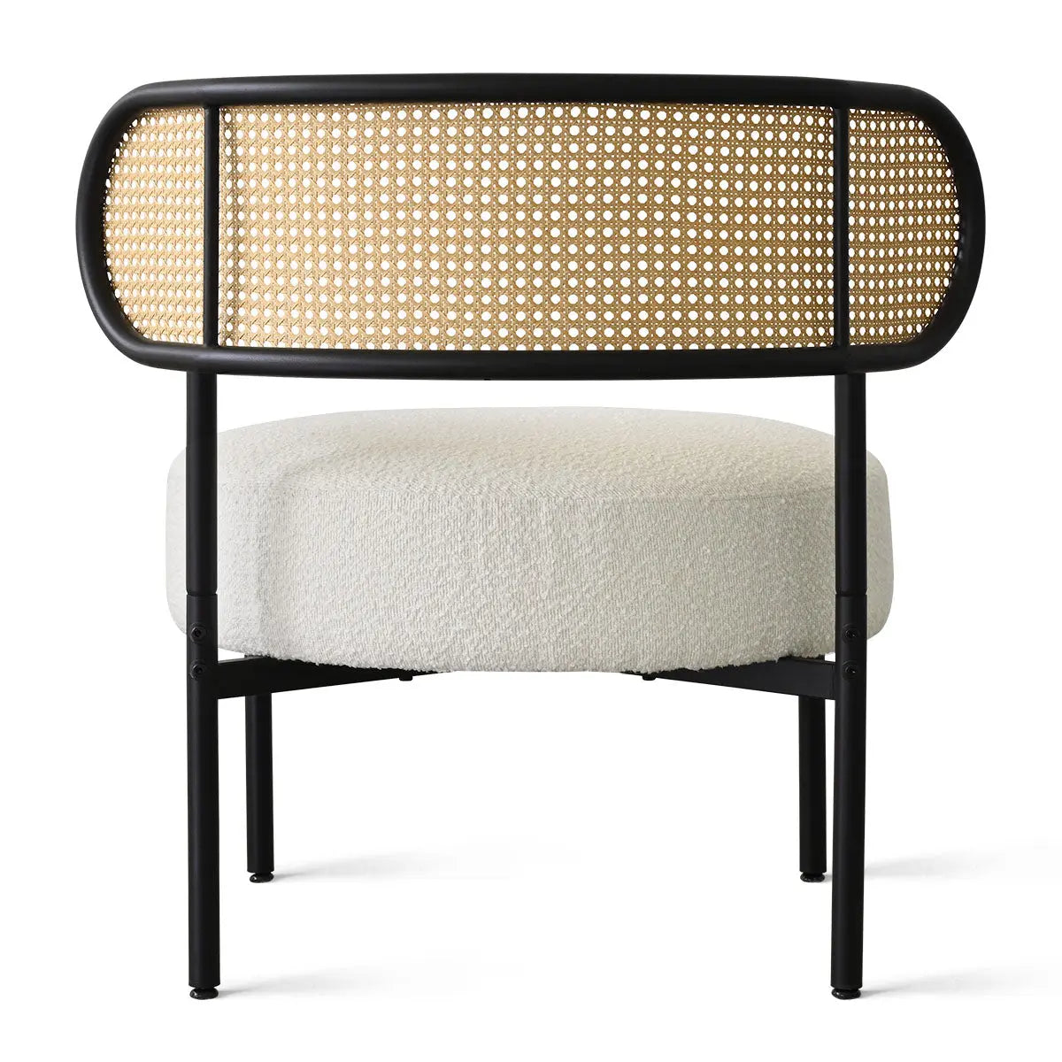 Marse Boucle Upholstered Accent Chair with Rattan Back - The Pop Maison