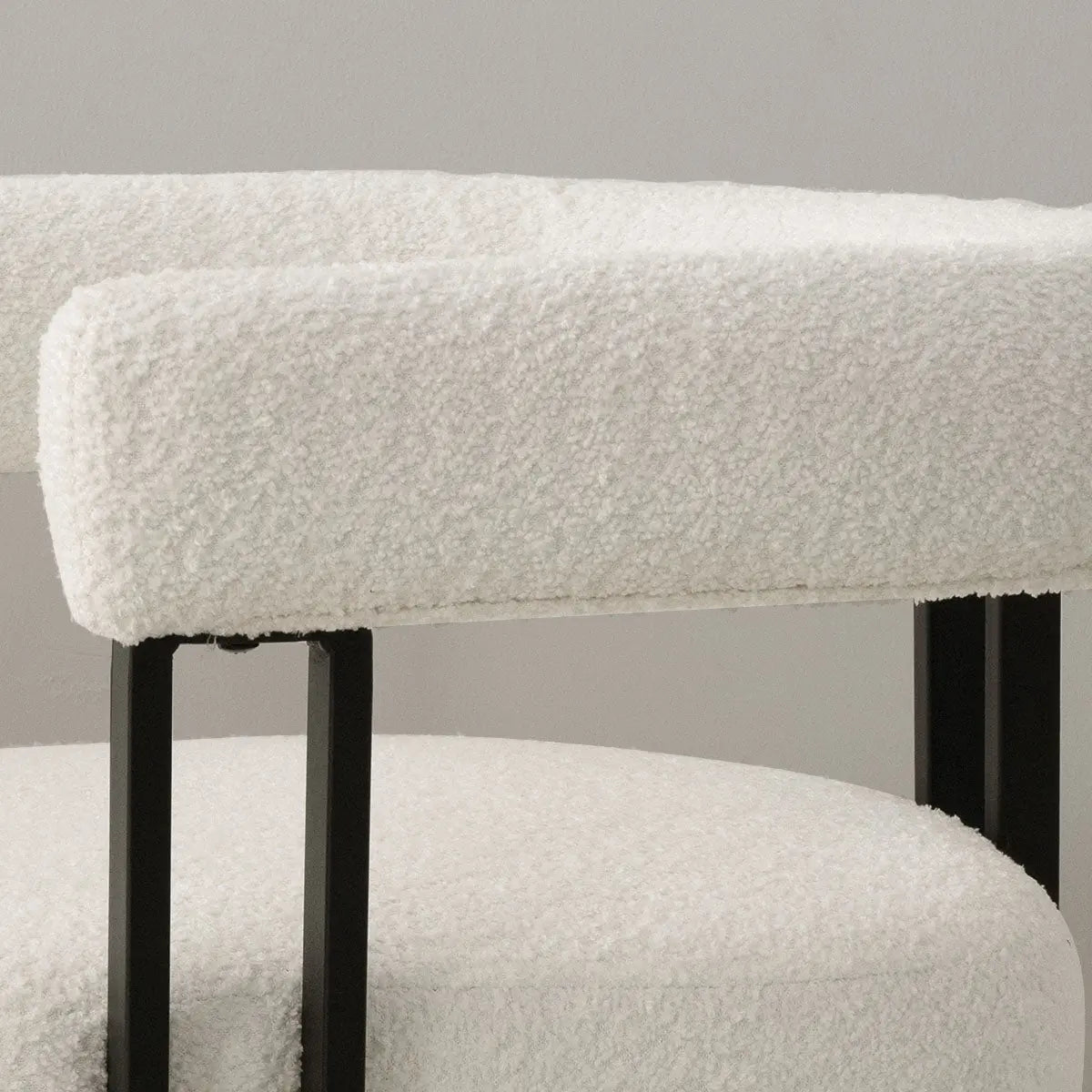 Mia Plush Boucle Upholstered Counter Stool with Comfort Armrests - Set of 2 The Pop Maison