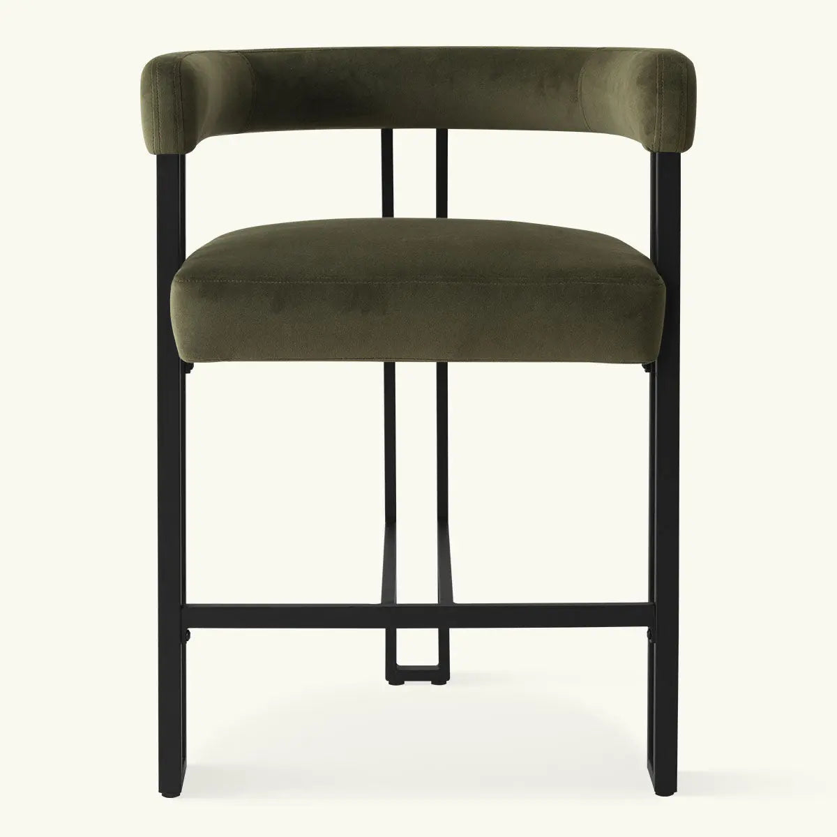 Mia Velvet-Upholstered, Armrest-Equipped Counter Stool - Stylish One-Piece Home Bar Seating Solution The Pop Maison