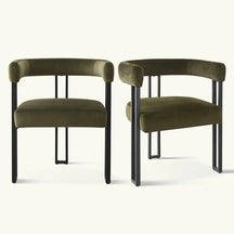 Mia 2-Piece Set Lux Velvet Dining Chairs, Comfortable & Space-Saving Design - The Pop Maison