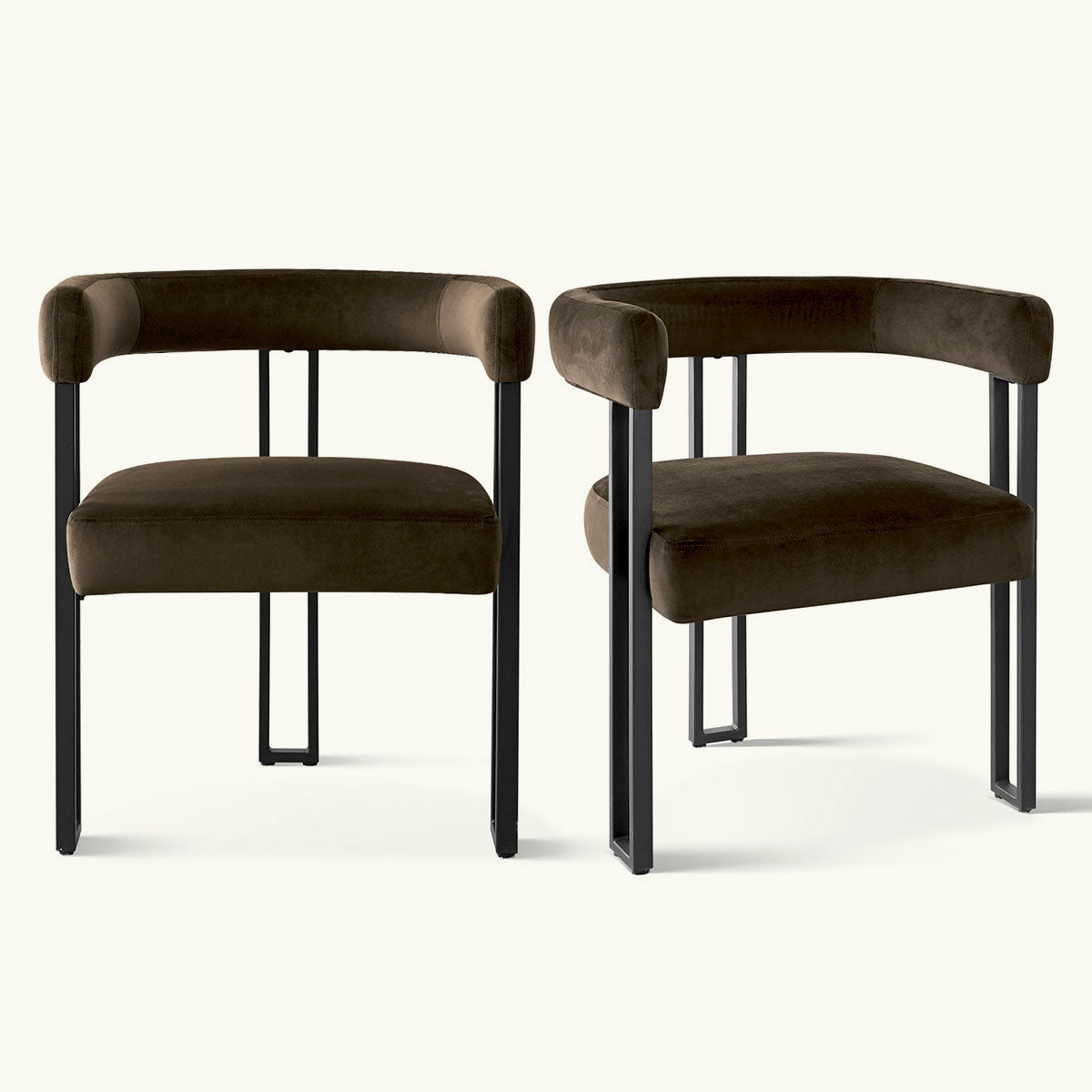 Mia 2-Piece Set Lux Velvet Dining Chairs, Comfortable & Space-Saving Design - The Pop Maison