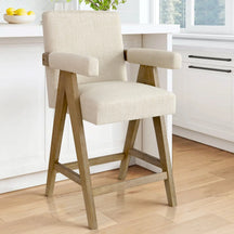 Morgan 25.5"H OAK Counter Stool with Arms The Pop Maison