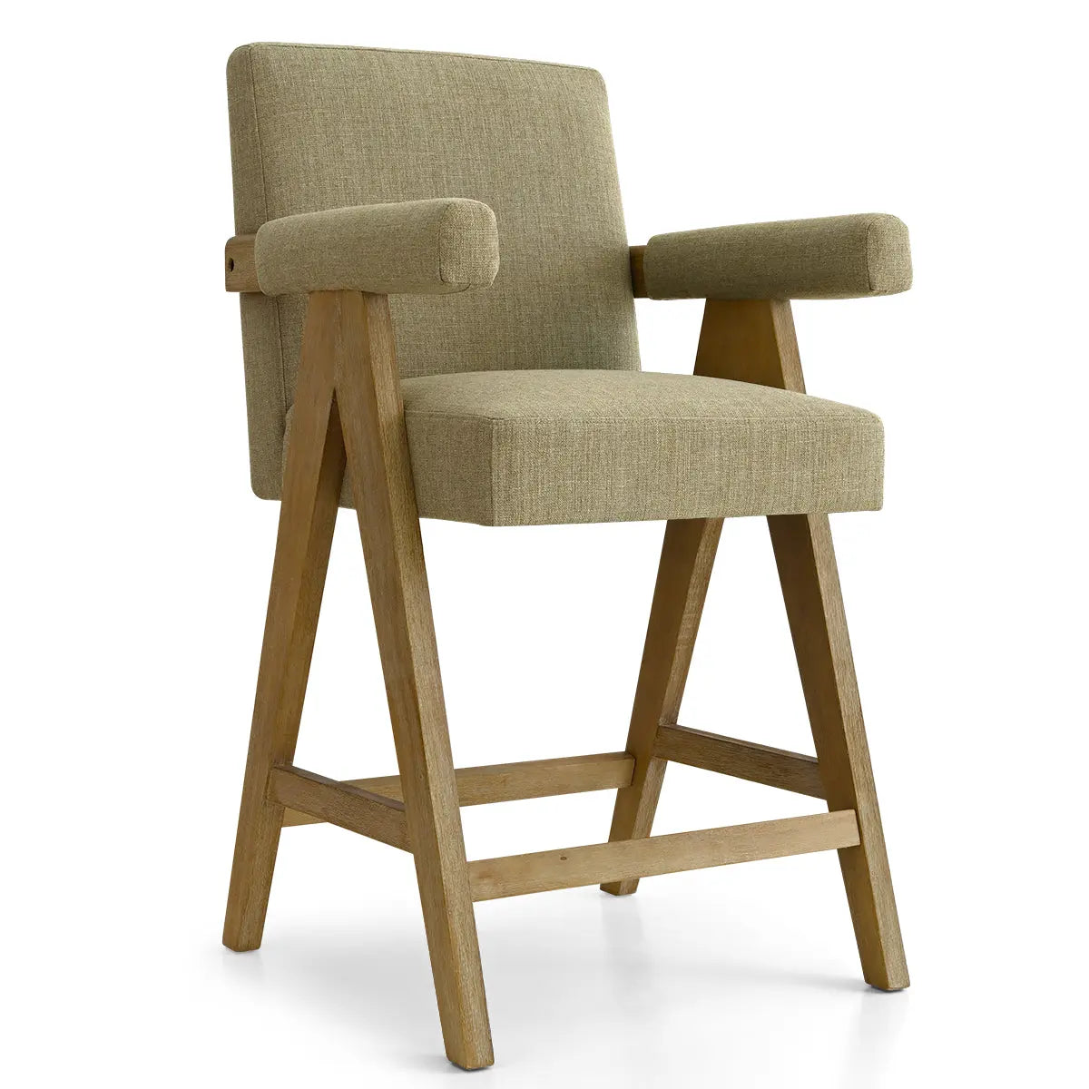 Morgan 25.5"H OAK Counter Stool with Arms The Pop Maison