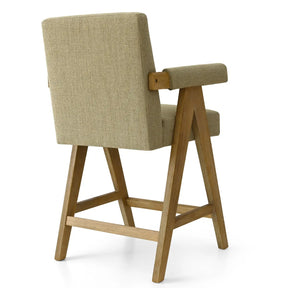 Morgan 25.5"H OAK Counter Stool with Arms The Pop Maison