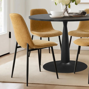 New Haven 35" Black Table & Oslo Black Leg Chair 5pcs Dining Set The Pop Maison