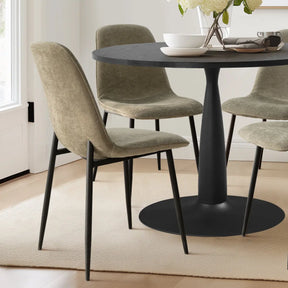 New Haven 35" Black Table & Oslo Black Leg Chair 5pcs Dining Set The Pop Maison