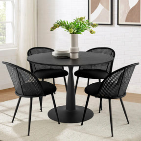 New Haven Black 35" & Jules Chair,  Round Dining Set for 4 The Pop Maison