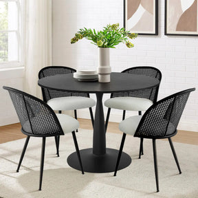 New Haven Black 35" & Jules Chair,  Round Dining Set for 4 The Pop Maison