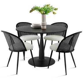 New Haven Black 35" & Jules Chair,  Round Dining Set for 4 The Pop Maison