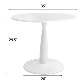 New Haven 35" White Round table, Dining Table The Pop Maison