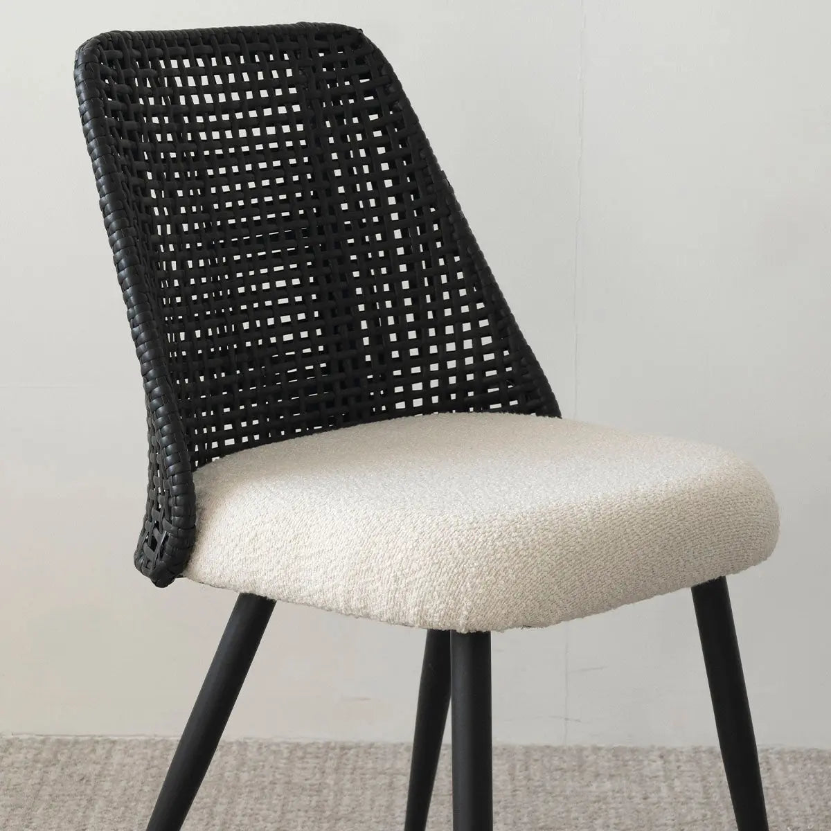 Nice Boucle Chair Set Of 4, Rattan Dining Chair The Pop Maison