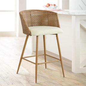 Nice Barrel Counter Stool Set with Luxury sherpa, Bucket-style Stool The Pop Maison