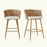 Nice Barrel Counter Stool Set with Luxury sherpa, Bucket-style Stool The Pop Maison