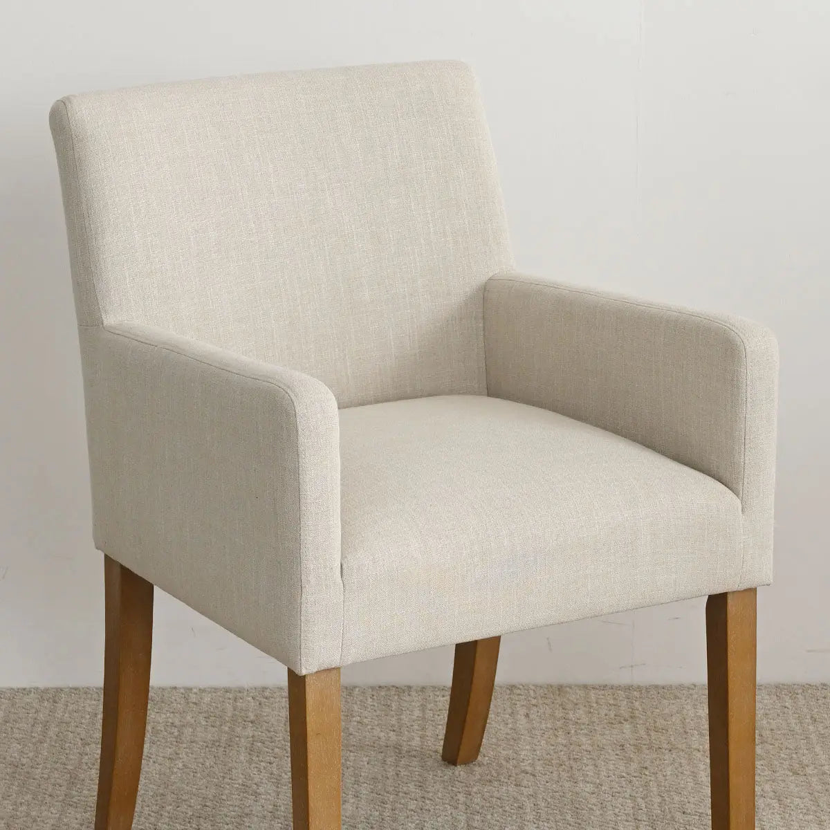 North Linen Upholstered Armchair, Side Chair with Armrest 2-piece Set - The Pop Maison