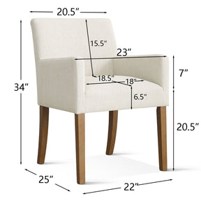 North Linen Upholstered Armchair, Side Chair with Armrest 2-piece Set