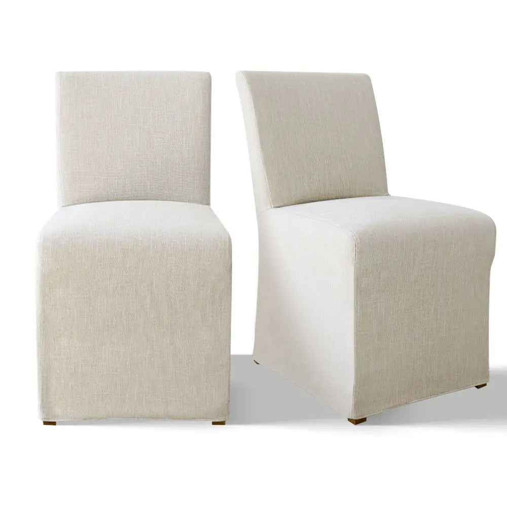 North Solid Back Side Chair, Removable Slipcover Dining Chair (Set of 2) The Pop Maison