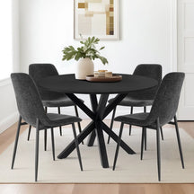 Oliver Black & Oslo Black 5pcs Dining Set The Pop Maison