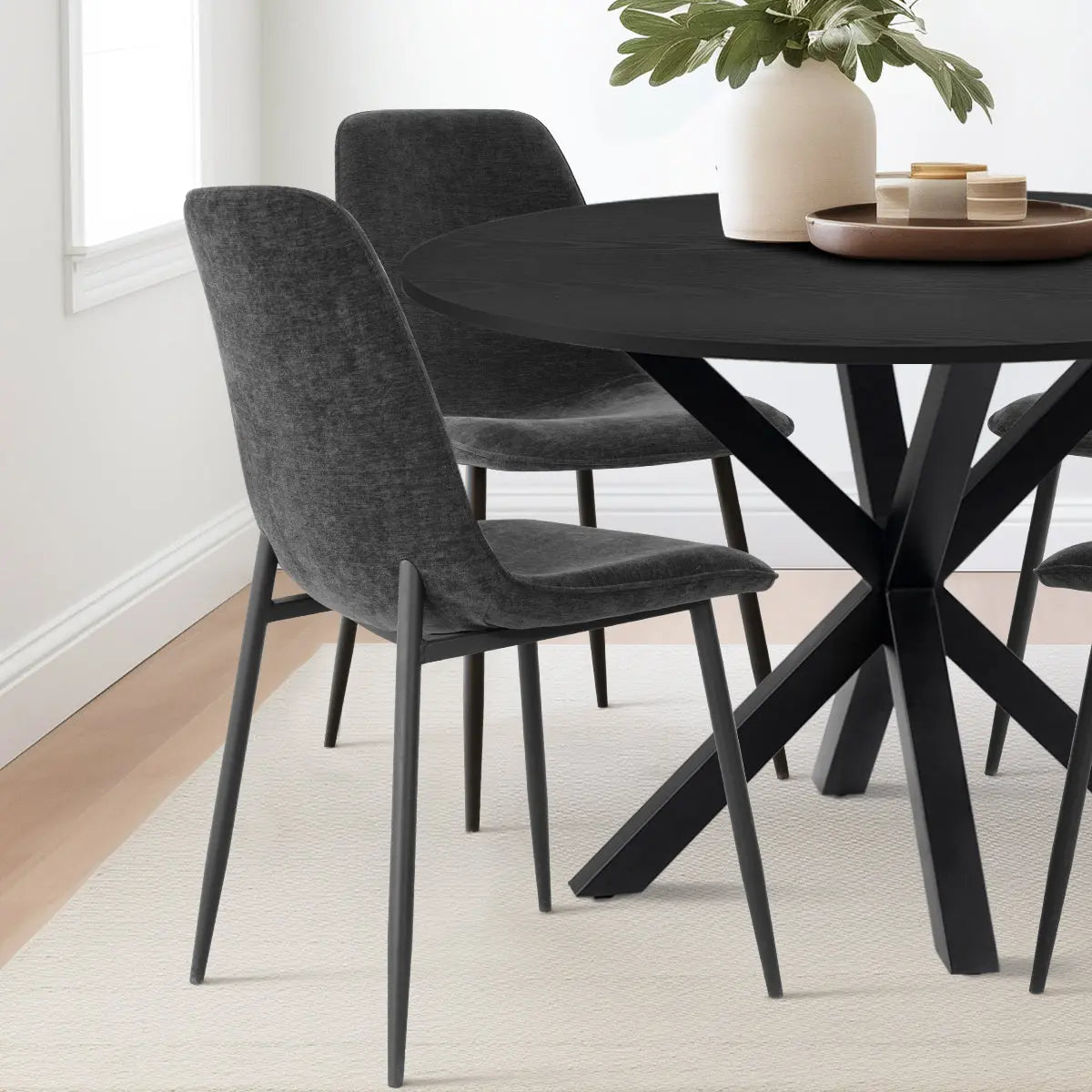 Oliver Black & Oslo Black 5pcs Dining Set The Pop Maison