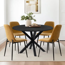 Oliver Black & Oslo Black 5pcs Dining Set The Pop Maison