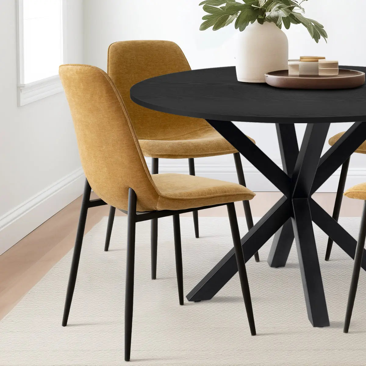 Oliver Black & Oslo Black 5pcs Dining Set The Pop Maison