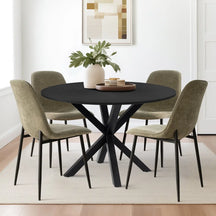 Oliver Black & Oslo Black 5pcs Dining Set The Pop Maison