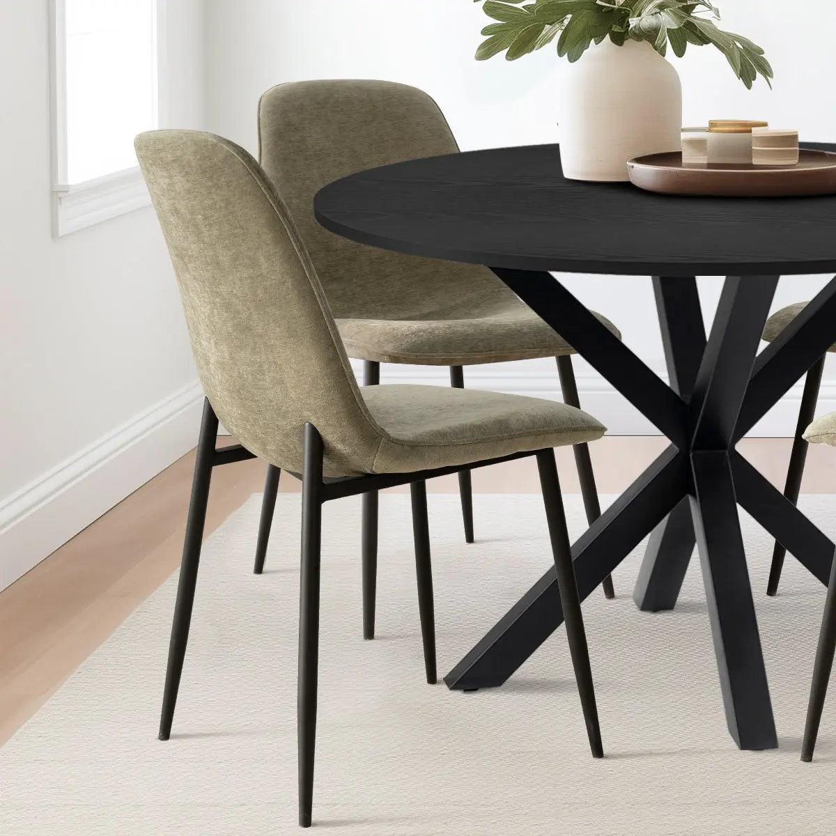 Oliver Black & Oslo Black 5pcs Dining Set The Pop Maison