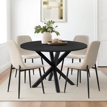 Oliver Black & Oslo Black 5pcs Dining Set The Pop Maison