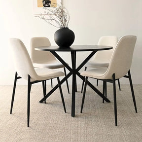 Oliver Black & Oslo Black 5pcs Dining Set The Pop Maison