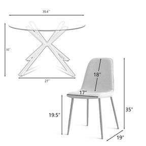 Oliver Walnut & Oslo Walnut 5pcs Dining Set The Pop Maison