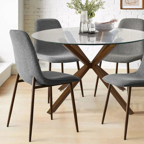 Oliver Walnut & Oslo Walnut 5pcs Dining Set The Pop Maison