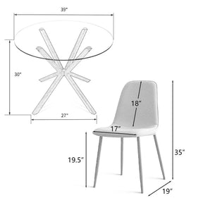 Oliver Oak & Oslo Oak  5pcs Dining Set The Pop Maison