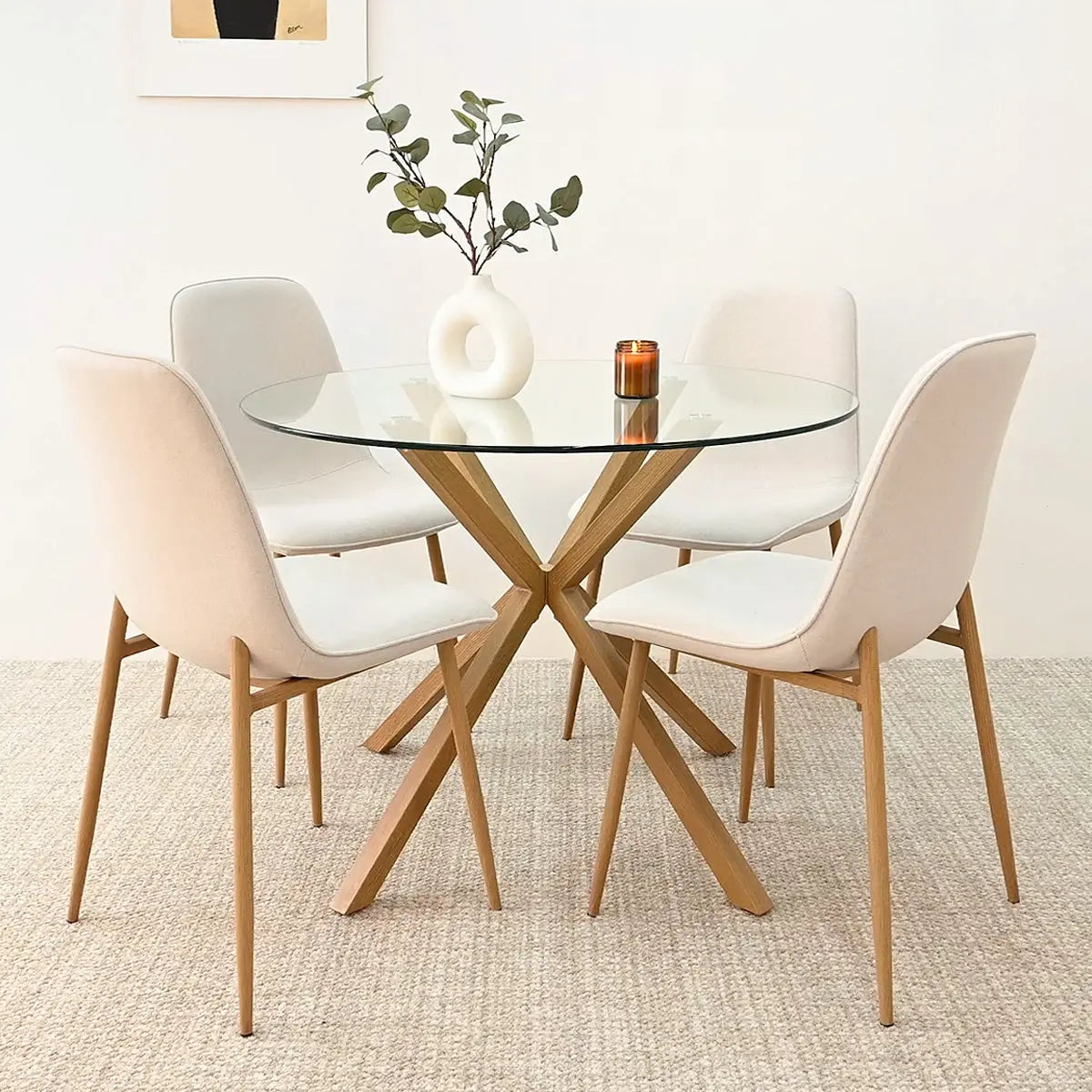 Oliver Oak & Oslo Oak  5pcs Dining Set The Pop Maison