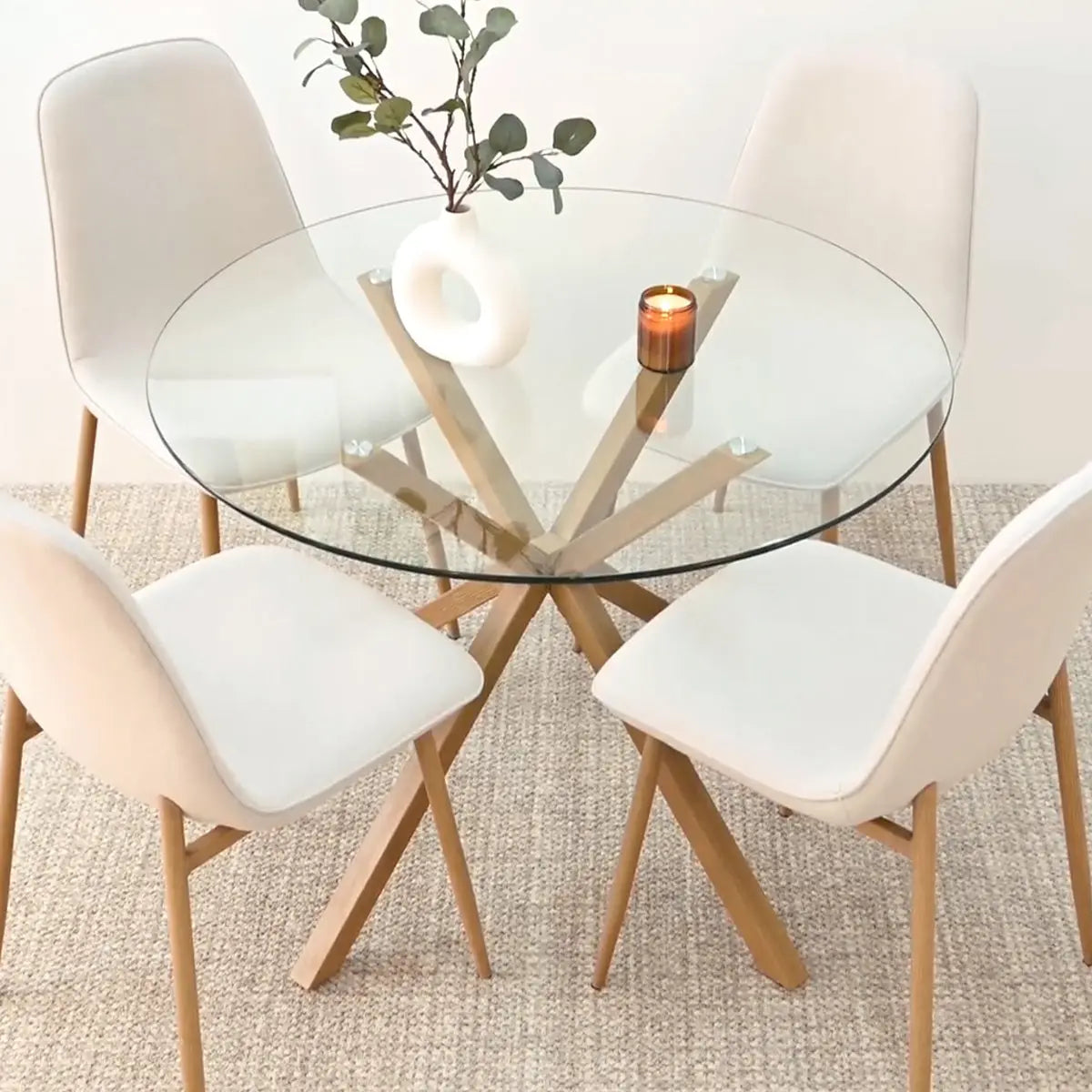 Oliver Oak & Oslo Oak  5pcs Dining Set The Pop Maison