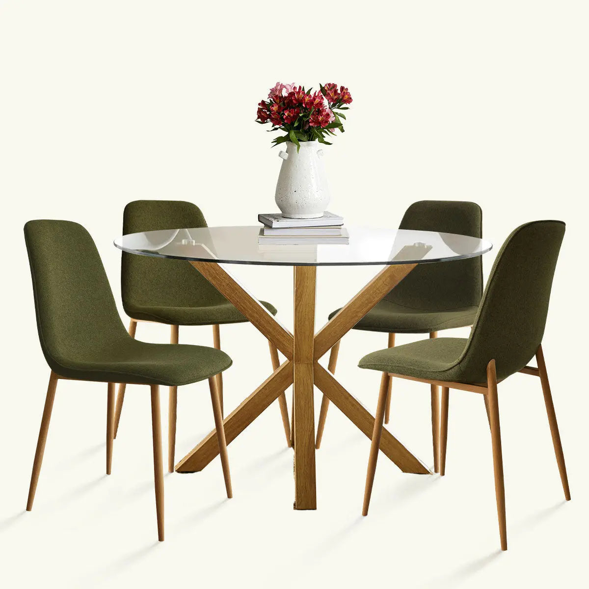 Oliver Oak & Oslo Oak  5pcs Dining Set The Pop Maison