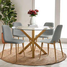 Oliver Oak & Oslo Oak  5pcs Dining Set The Pop Maison