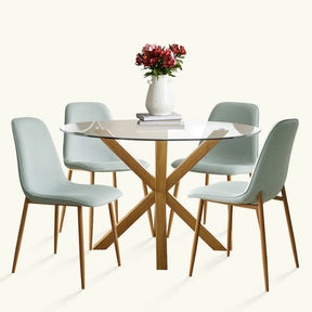 Oliver Oak & Oslo Oak  5pcs Dining Set The Pop Maison