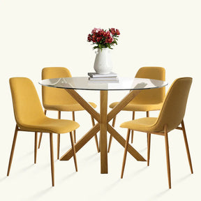 Oliver Oak & Oslo Oak  5pcs Dining Set The Pop Maison