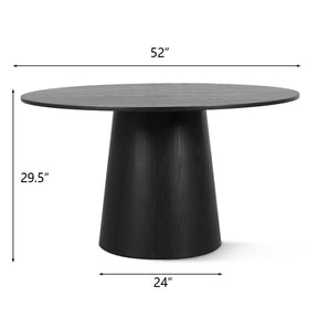 Orchid 52" Solid Oak Pedestal Dining Table The Pop Maison