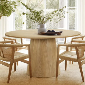 Orchid 52" Solid Oak Pedestal Dining Table The Pop Maison