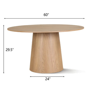 Orchid 60" Genuine White Oak Round Table The Pop Maison