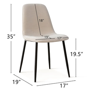 Oslo Dining Chairs with Black Legs, Modern Dining Chair Set of 4 The Pop Maison
