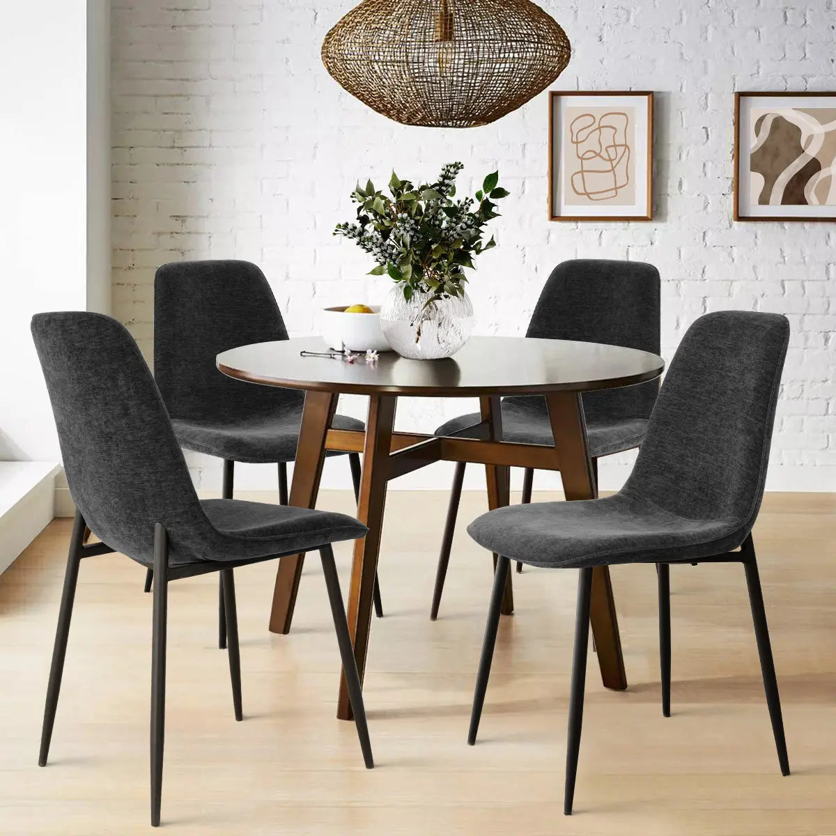 Oslo Dining Chairs with Black Legs (Set Of 4) The Pop Maison